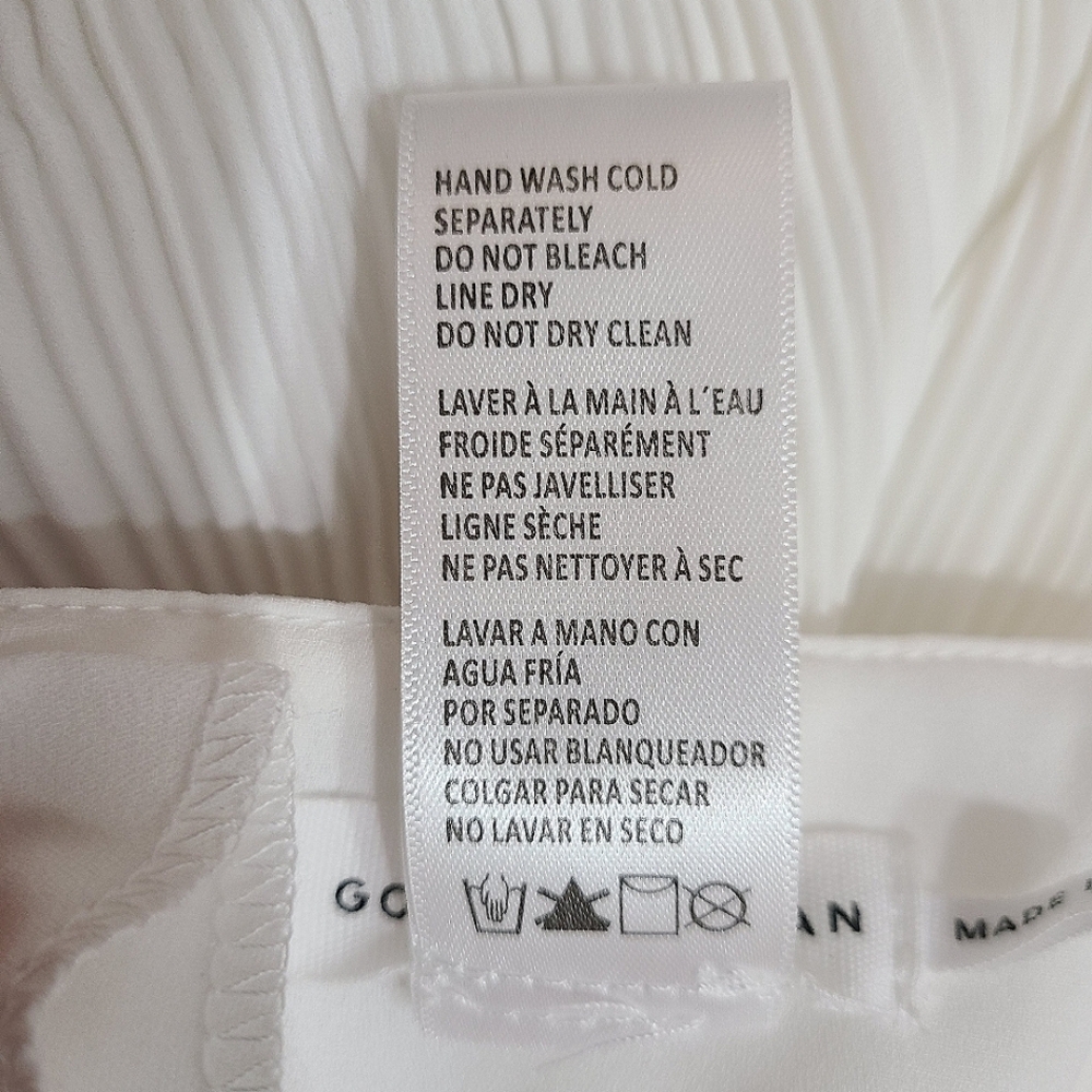 GOOD AMERICAN Mini Dress Always Fits Plisse Cut-out Waist Ivory Sz S-M NWT - Picture 9 of 10